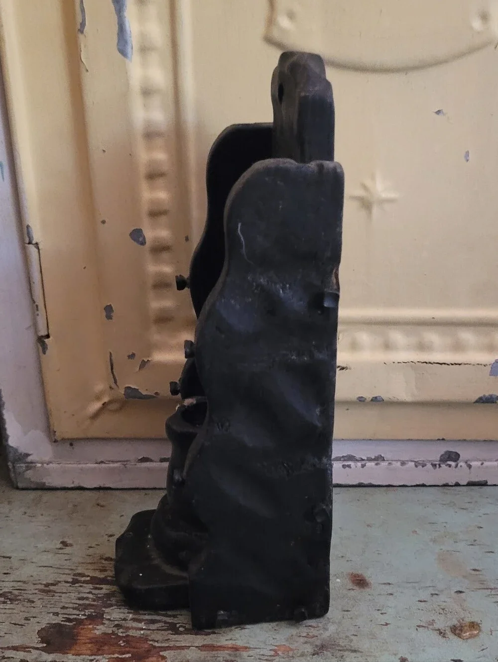 Antique Rustic Wooden Candle Holder